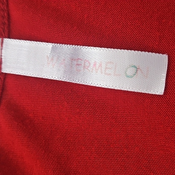 Watermelon Rust Color Cold Shoulder Dress with Ruffle - Picture 11 of 12